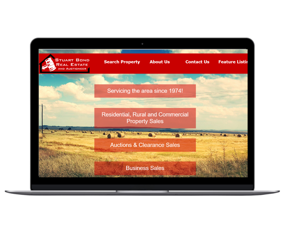 Before image of stuart bond real estate website design