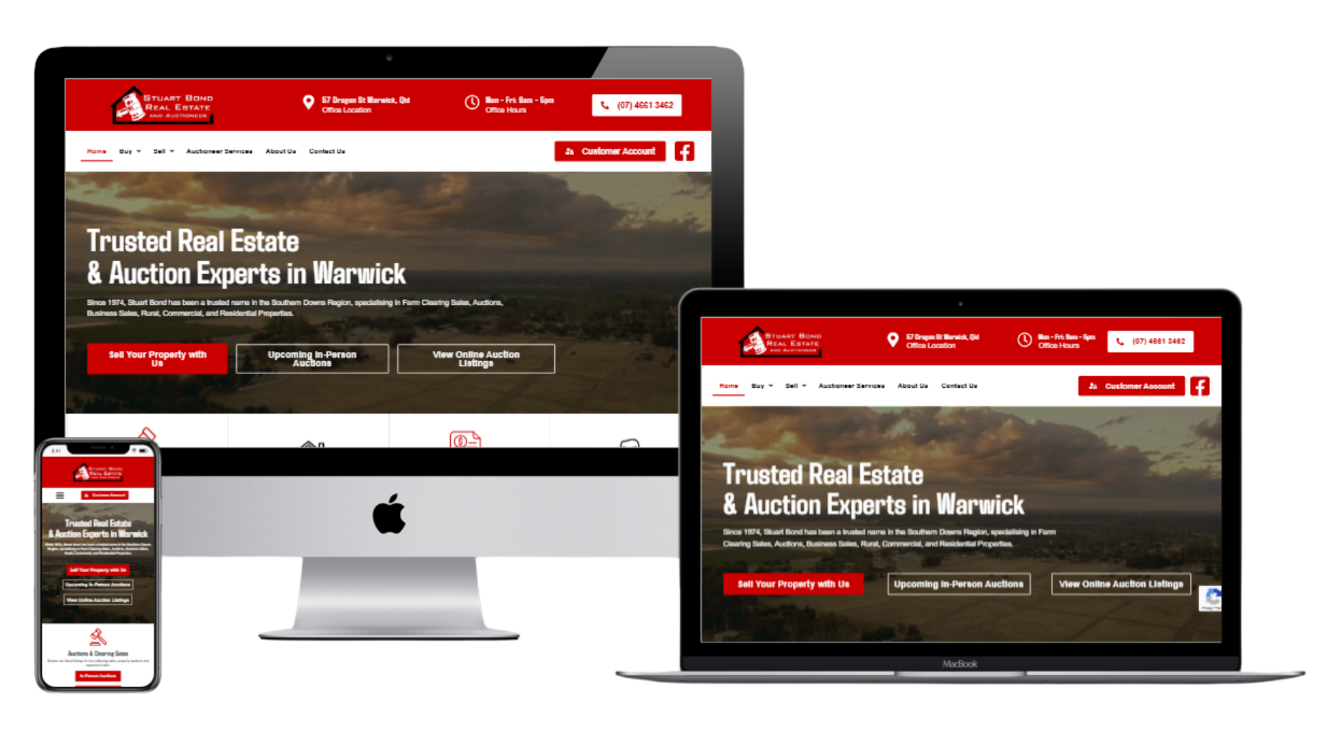 Real estate and online auction website designed and built by Ivory Websites